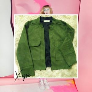 SOLD Vegan Suede Crop Jacket